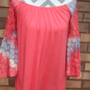 PINK CORAL, OFF THE SHOULDER TOP